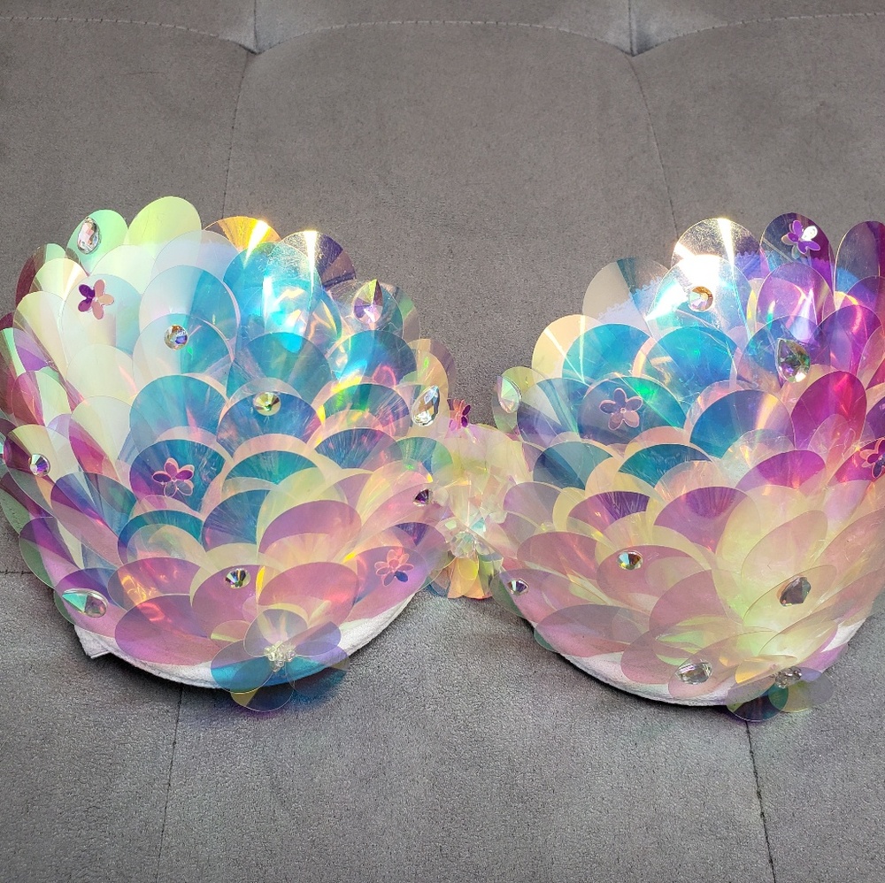 NEW Unicorn Rave Bra Sequin Rave Bra - Picture 3 of 5